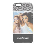 Custom Photo &amp; Name lace with leopard pattern Clear iPhone 6/6S Case