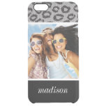 Custom Photo &amp; Name lace with leopard pattern Clear iPhone 6 Plus Case