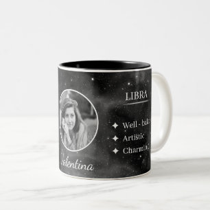 Custom Photo & Name Libra Zodiac Coffee Mug