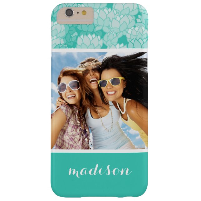 Custom Photo & Name Lotus pattern 2 Case-Mate iPhone Case (Back)