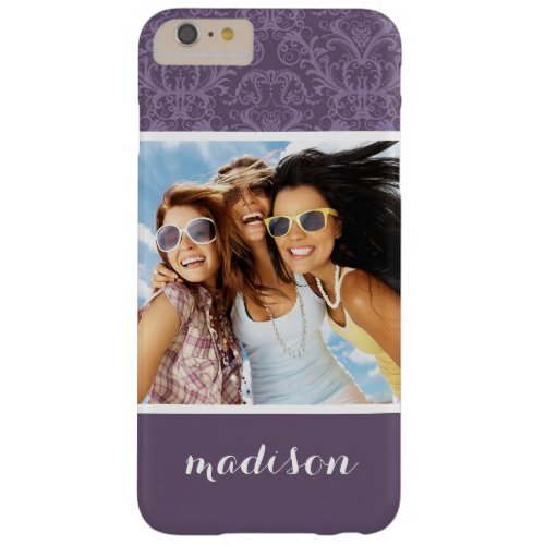 Custom Photo  Name Luxury Purple Wallpaper Barely There iPhone 6 Plus Case
