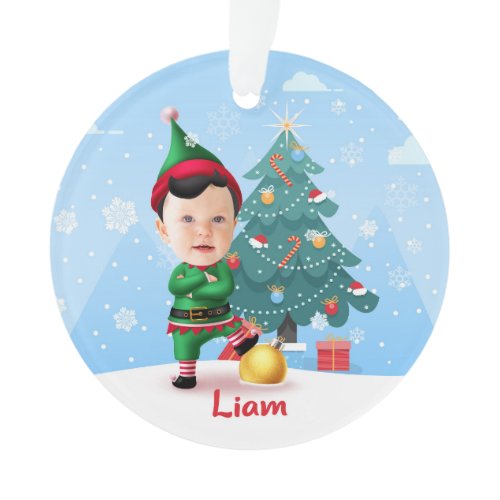 Custom Photo &amp; Name  > message me - elf ornament! Ornament