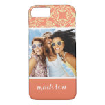 Custom Photo &amp; Name on Vintage Background iPhone 8/7 Case