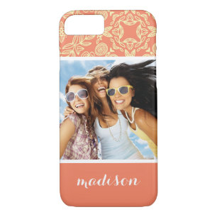 Custom Photo & Name on Vintage Background iPhone 8/7 Case
