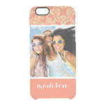 Custom Photo &amp; Name on Vintage Background Clear iPhone 6/6S Case