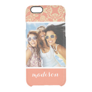 Custom Photo & Name on Vintage Background Clear iPhone 6/6S Case