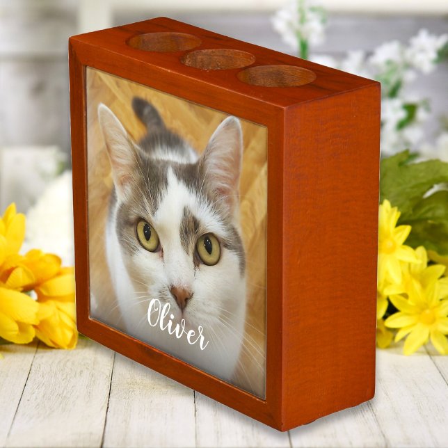 Custom Photo Name Personalized Desk Organizer (Creator Uploaded)