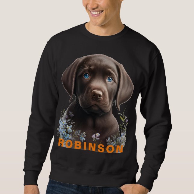 Custom Photo & Name Personalized Floral Pet Sweatshirt (Front)