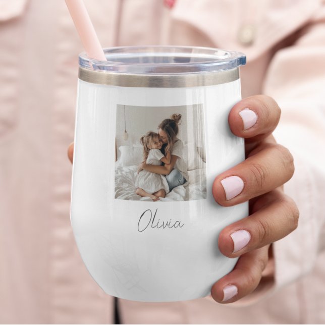 Custom Photo & Name | Personalized Gift Thermal Wine Tumbler (Creator Uploaded)