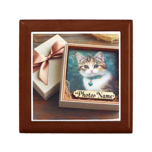 Custom Photo & Name Personalized Keepsake Gift Box (Front)