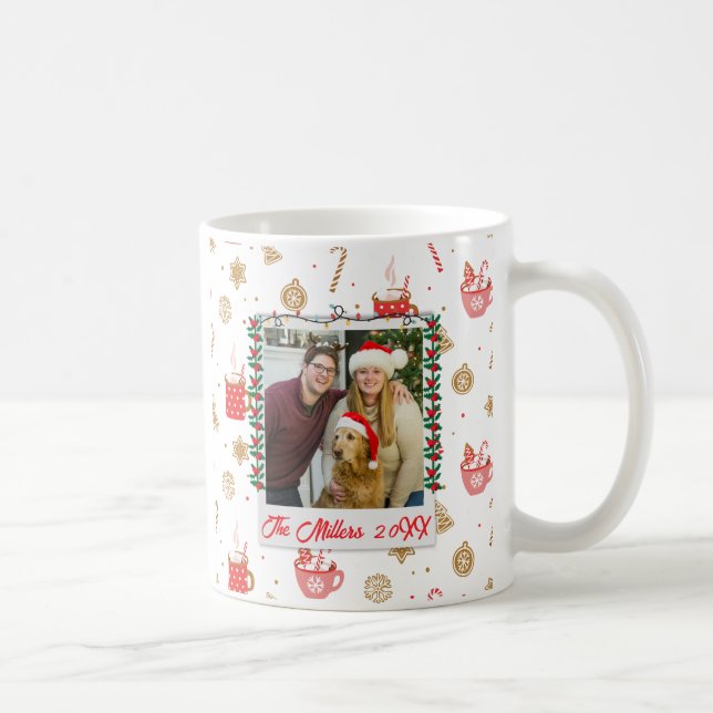 Custom Photo & Name Personalized Merry Christmas  Coffee Mug (Right)