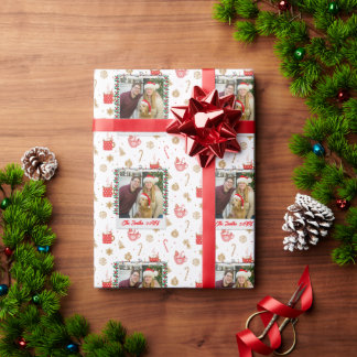 Custom Photo & Name Personalized Merry Christmas  Wrapping Paper