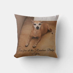 Custom Photo & Name Pet Memorial Throw Pillow