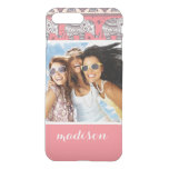 Custom Photo &amp; Name Pink Ethnic Elephant Pattern iPhone 8 Plus/7 Plus Case