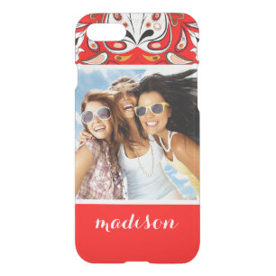 Custom Photo & Name Portuguese Tile Pattern iPhone SE/8/7 Case