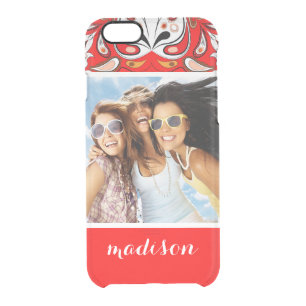 Custom Photo & Name Portuguese Tile Pattern Clear iPhone 6/6S Case