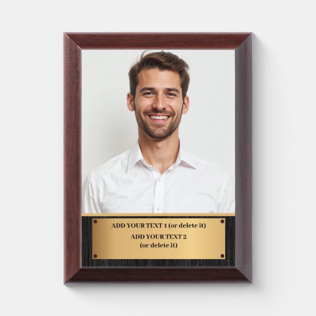 Custom Photo & Name Recognition Personalized  Award Plaque (Vertical)
