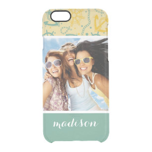 Custom Photo & Name Retro Anchor & Ropes Clear iPhone 6/6S Case