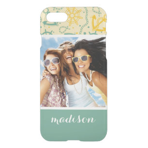 Custom Photo & Name Retro Anchor & Ropes iPhone SE/8/7 Case