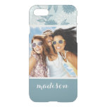 Custom Photo &amp; Name Retro Floral Pattern 2 2 iPhone SE/8/7 Case