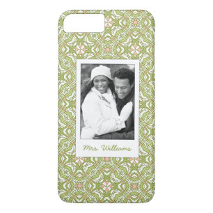 Custom Photo & Name retro pattern background 2 iPhone 8 Plus/7 Plus Case