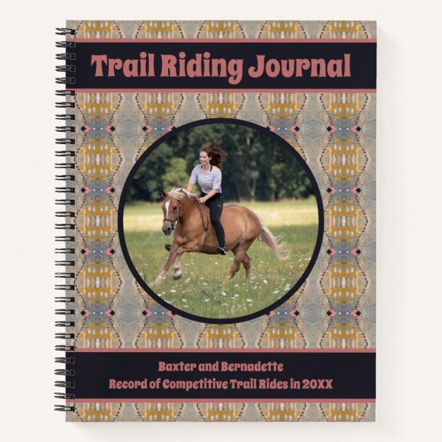 Custom Photo Name Riding Lesson Training Journal (Front)