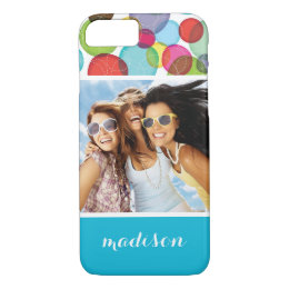 Custom Photo & Name Round bubbles kids pattern 2 iPhone 8/7 Case