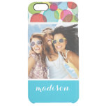 Custom Photo &amp; Name Round bubbles kids pattern 2 Clear iPhone 6 Plus Case