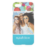 Custom Photo &amp; Name Round bubbles kids pattern 2 iPhone SE/8/7 Case