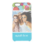 Custom Photo &amp; Name Round bubbles kids pattern 2 Clear iPhone 6/6S Case