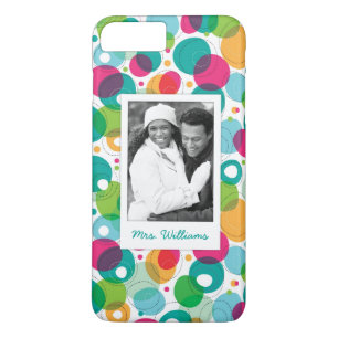 Custom Photo & Name Round bubbles kids pattern iPhone 8 Plus/7 Plus Case