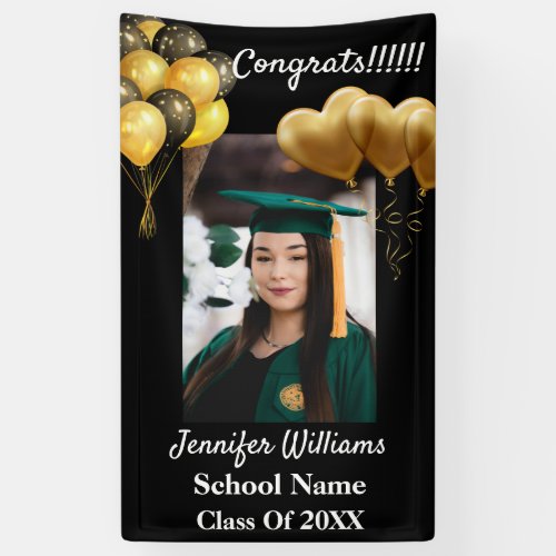 Custom Photo Name School Year Graduation 2021 Banner