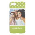 Custom Photo &amp; Name Spring pattern with polka dots iPhone SE/8/7 Case