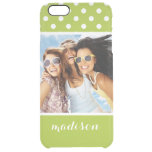 Custom Photo &amp; Name Spring pattern with polka dots Clear iPhone 6 Plus Case