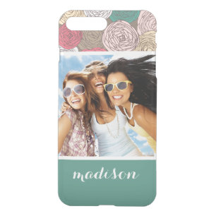 Custom Photo & Name Stylish floral pattern iPhone 8 Plus/7 Plus Case