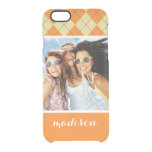 Custom Photo &amp; Name Sweater Background Clear iPhone 6/6S Case