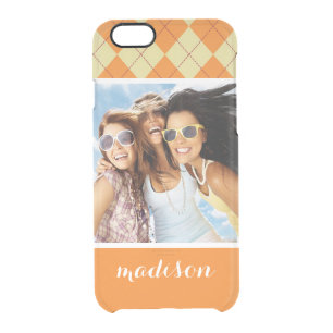 Custom Photo & Name Sweater Background Clear iPhone 6/6S Case
