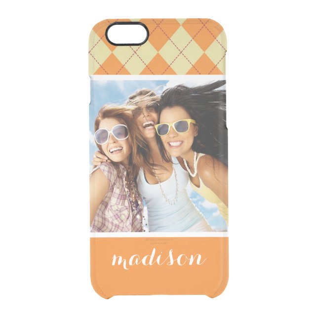 Custom Photo & Name Sweater Background Uncommon iPhone Case (Back)