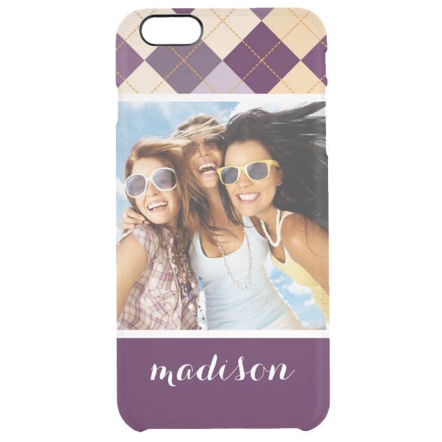 Custom Photo & Name Sweater Background Uncommon iPhone Case (Back)