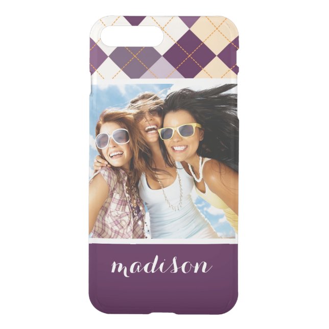 Custom Photo & Name Sweater Background Uncommon iPhone Case (Back)
