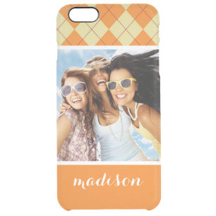 Custom Photo & Name Sweater Background Clear iPhone 6 Plus Case