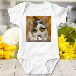 Custom Photo Name Text Personalized Baby Bodysuit