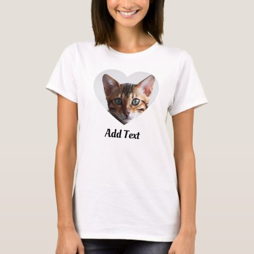 Custom Photo Name Text Personalized Pet Cat Mom T_Shirt