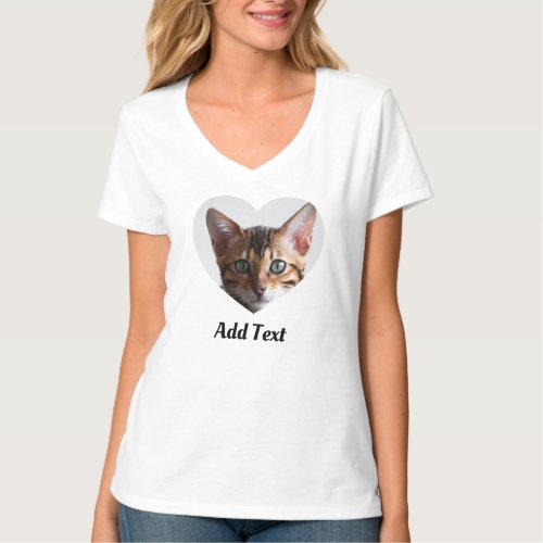 Custom Photo Name Text Personalized Pet Cat Mom T_Shirt