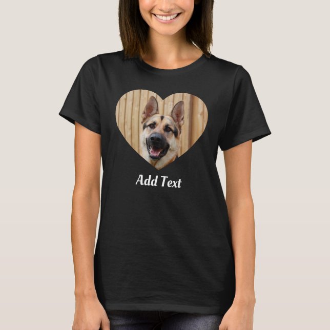 Custom Photo Name Text Personalized Pet Dog Mom T-Shirt (Front)
