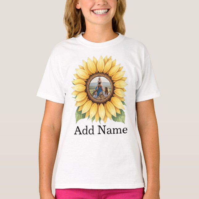 Custom Photo Name Text Personalized  T-Shirt (Front)