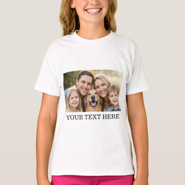 Custom Photo Name Text Personalized T-Shirt (Front)