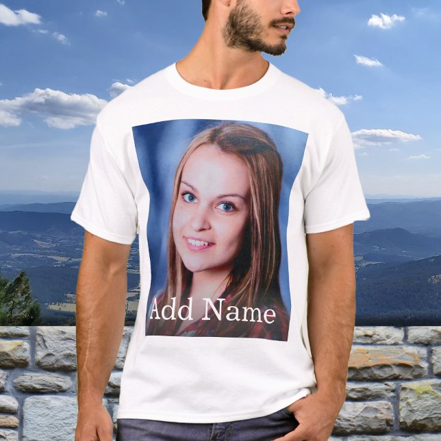 Custom Photo Name Text Personalized T-Shirt (Creator Uploaded)