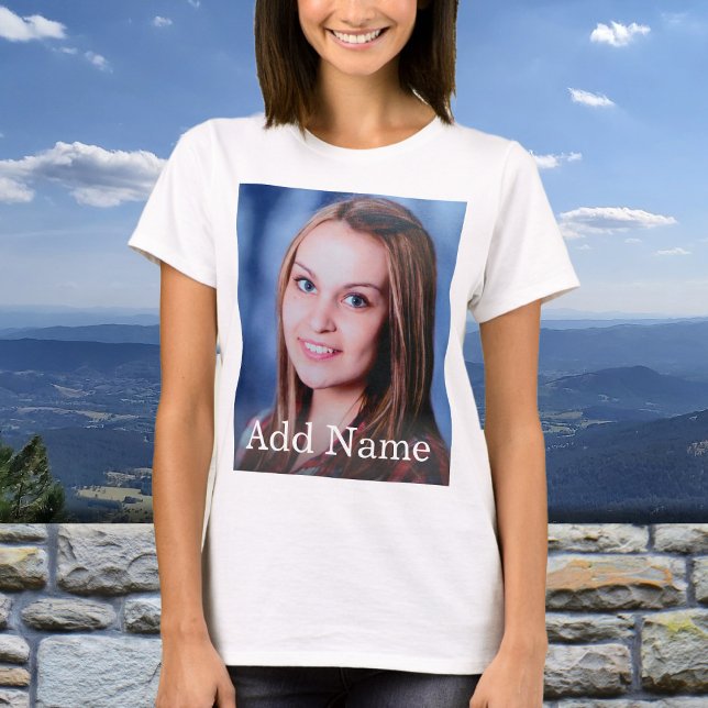 Custom Photo Name Text Personalized T-Shirt (Creator Uploaded)
