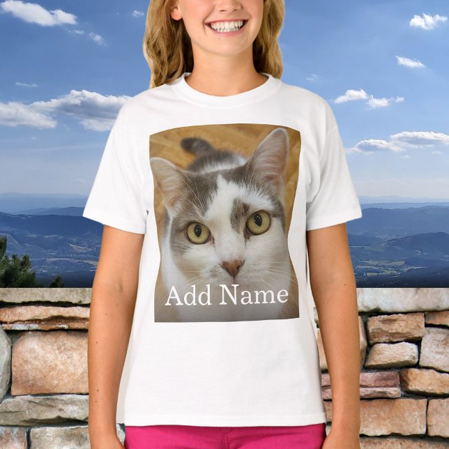 Custom Photo Name Text Personalized T-Shirt (Creator Uploaded)